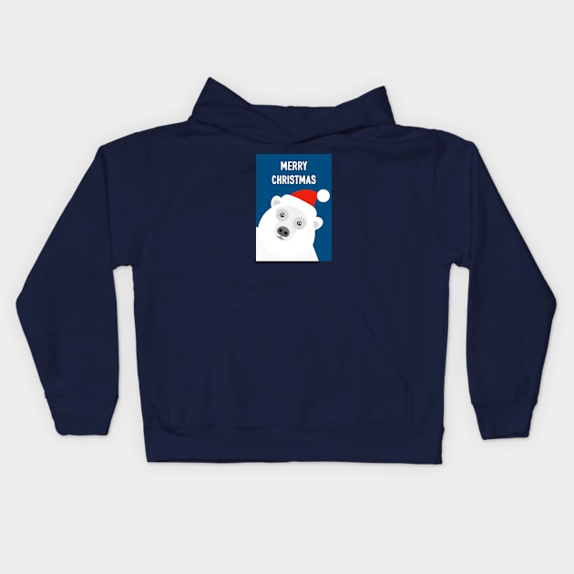 Christmas Polar Bear Kids Hoodie by AdamRegester